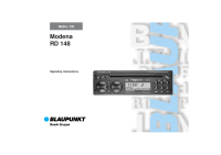 Blaupunkt Modena-RD-148 - Owners Manual 